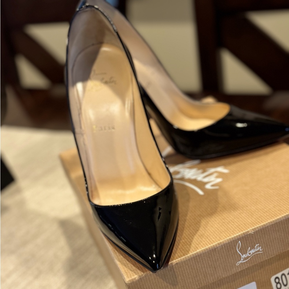 AUTHENTIC Christian Louboutin so Kate 120 Patent 39.5 worn once. LOVE these!